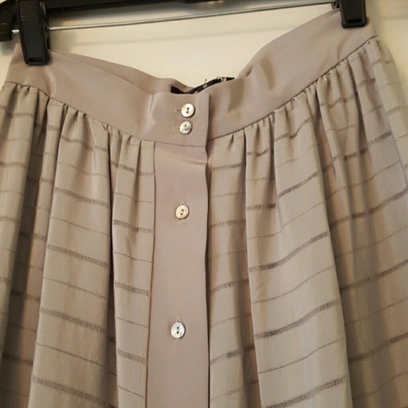 Gray stripe silk maxi skirt  NWOT - Picture 2 of 2